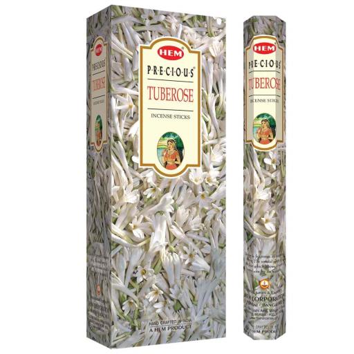 HEM Precious Tuberose 9″ Incense Sticks – Hex Box (20g)