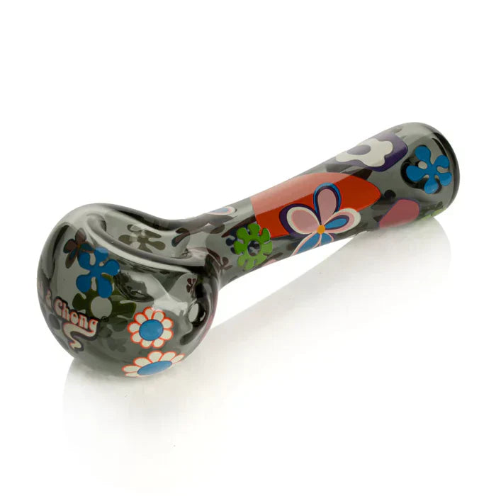 Cheech & Chong® Glass - 4.5" Smoke Power To The Flower Spoon Hand Pipe