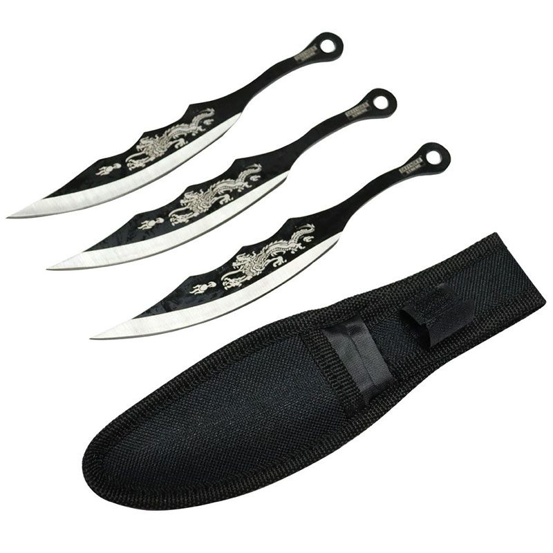 7" 3-in-1 Two Tone Dragon Print Blade