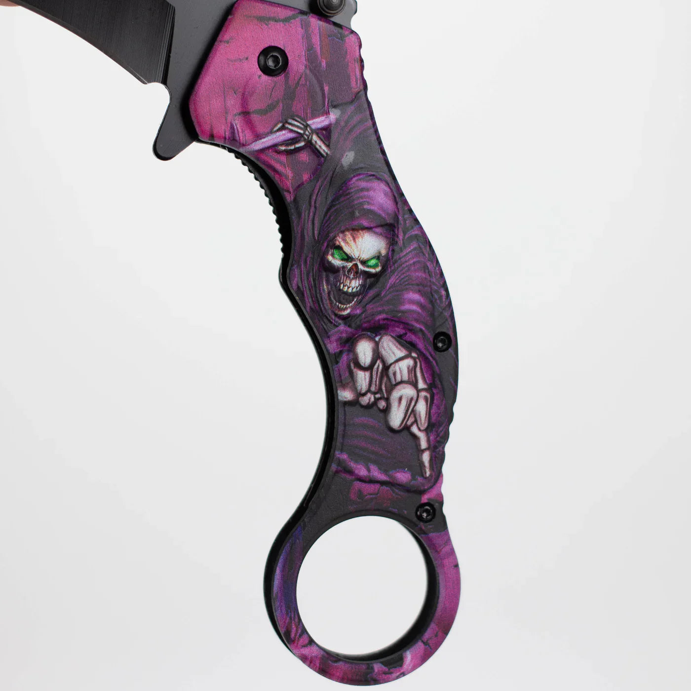 Snake Eye - 3" Folding Karambit Blade - Skull Design