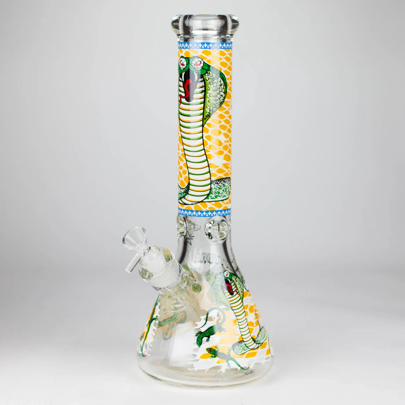 14" Cobra snake Glow in the dark 9mm glass bong