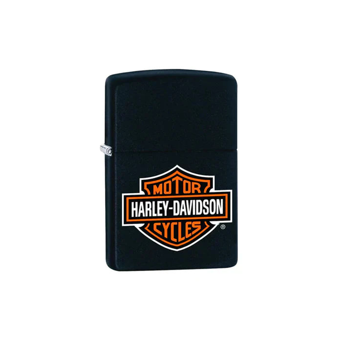 Zippo Lighter - Black Matte Harley Davidson Logo