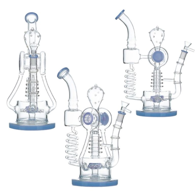 13″ Double Hopper Recycler Glass Bong