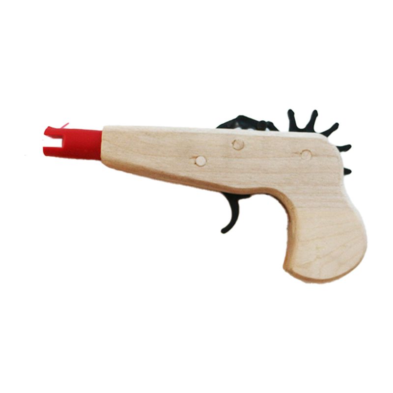 Handcrafted Wooden Rubber Band Gun Decorative Model
