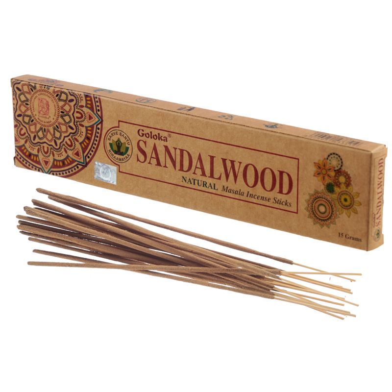 Goloka Organika – Sandalwood 9″ Incense Sticks (15g)