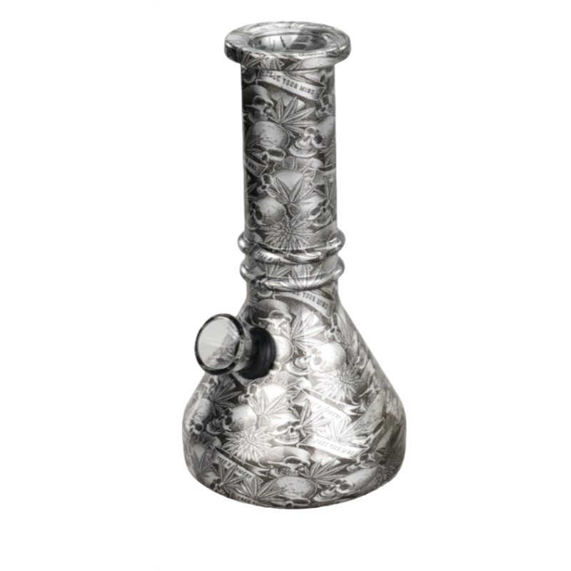 6” Kush Skulls Vivid Vault Beaker Bong