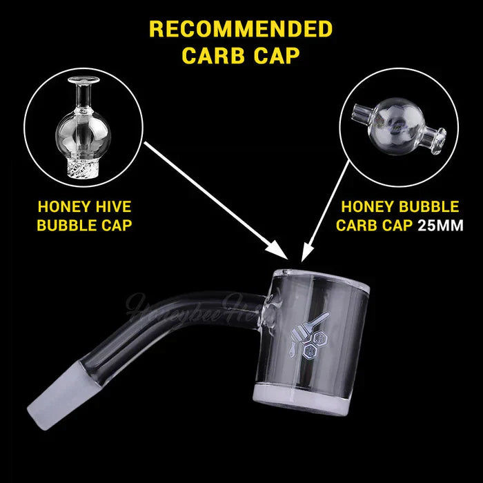 Honeybee Herb - 14mm 45 Degree Honey & Milk Bevel Quartz Banger - Male