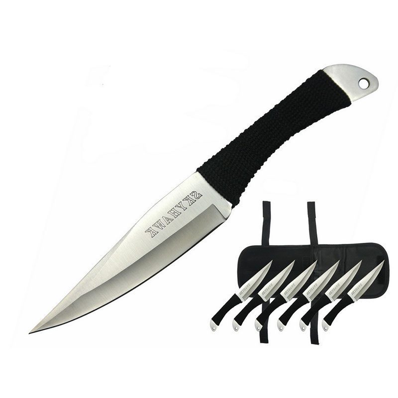 Skyhawk - 9" Chrome Serpent Throwing Knife Set