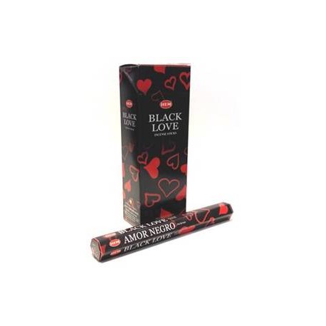 HEM Black Love 9″ Incense Sticks – Hex Box (20g)