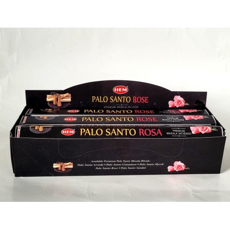 HEM Incense Sticks - Palo Santo Rose 9″ Incense Sticks – Hex Box (20g)