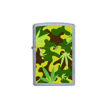 Zippo Lighter - Leaf Green Camo