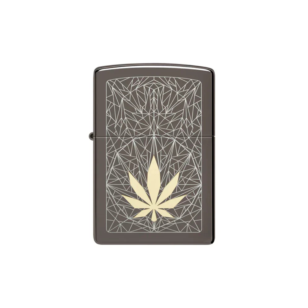 Zippo Lighter - Cannabis Prism Leaf Design