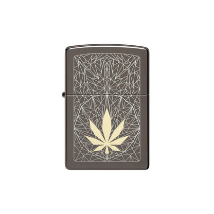 Zippo Lighter - Cannabis Prism Leaf Design