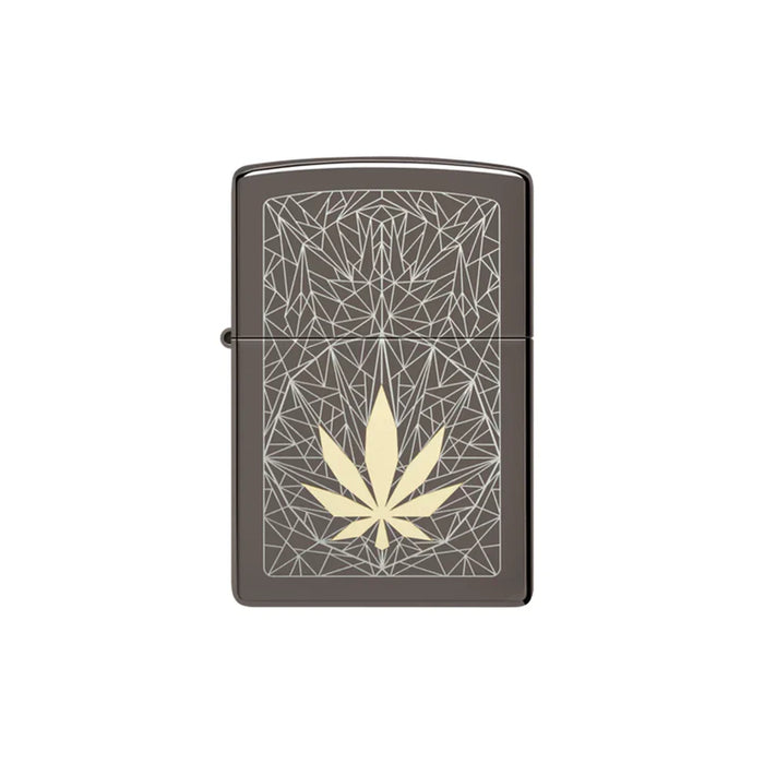 Zippo Lighter - Cannabis Prism Leaf Design