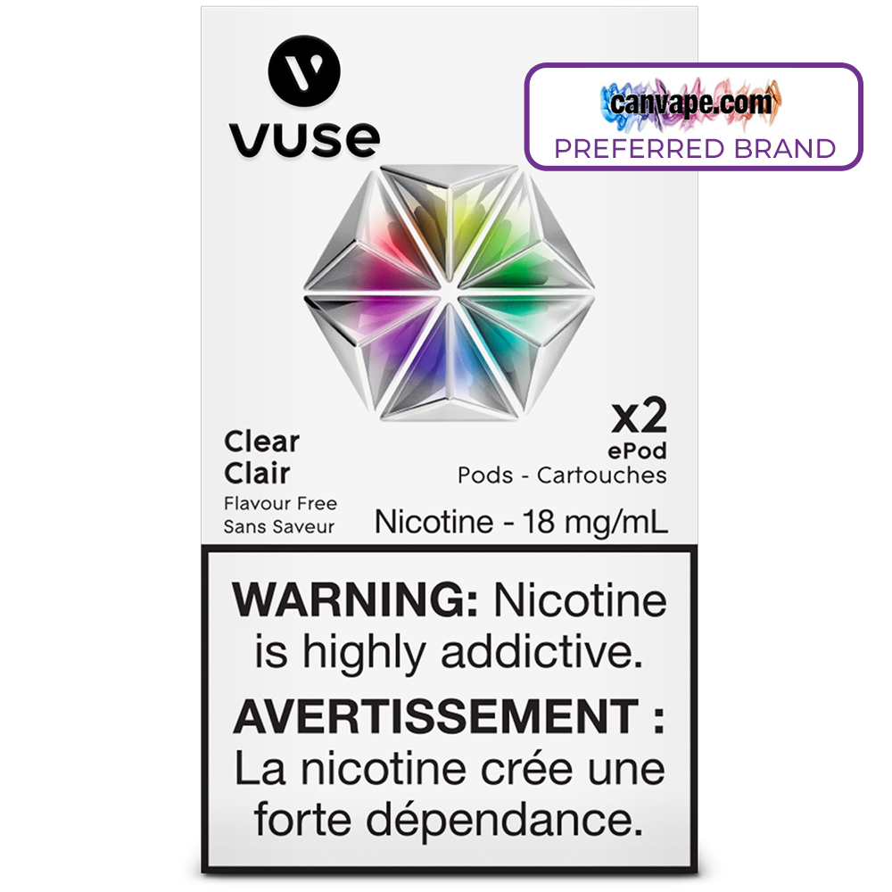 Vuse - Dosettes de remplacement ePod transparentes (sans saveur) [Disponibles Voir description]