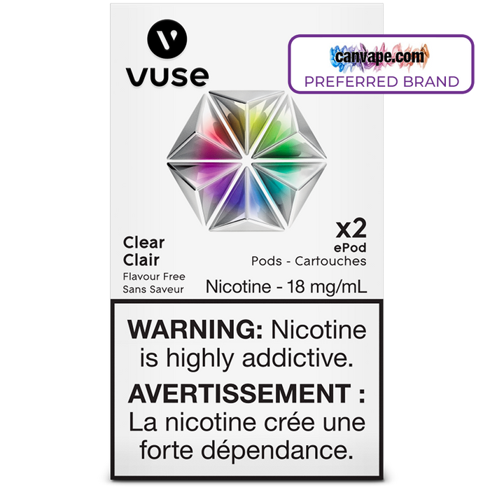 Vuse - Dosettes de remplacement ePod transparentes (sans saveur) [Disponibles Voir description]