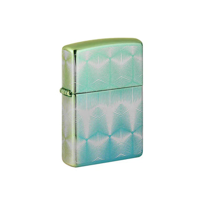 Zippo Lighter - High Polish Teal Pattern Design