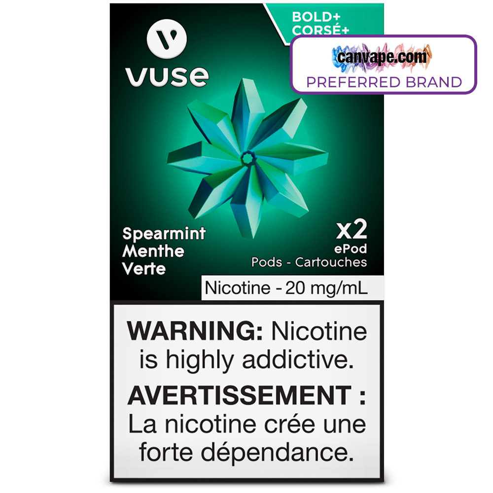 Vuse - Dosettes de remplacement Spearmint Bold+ ePod [Disponibles Voir description]