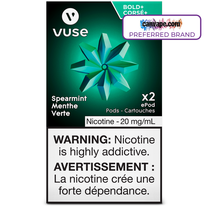 Vuse - Dosettes de remplacement Spearmint Bold+ ePod [Disponibles Voir description]