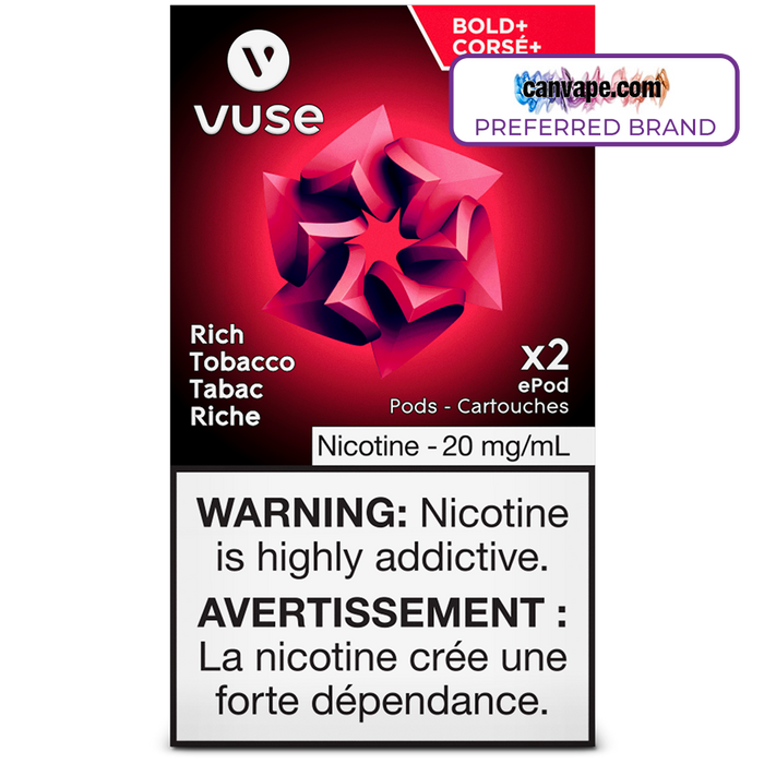 Vuse - Cartouches de remplacement pour ePod Rich Tobacco Bold+