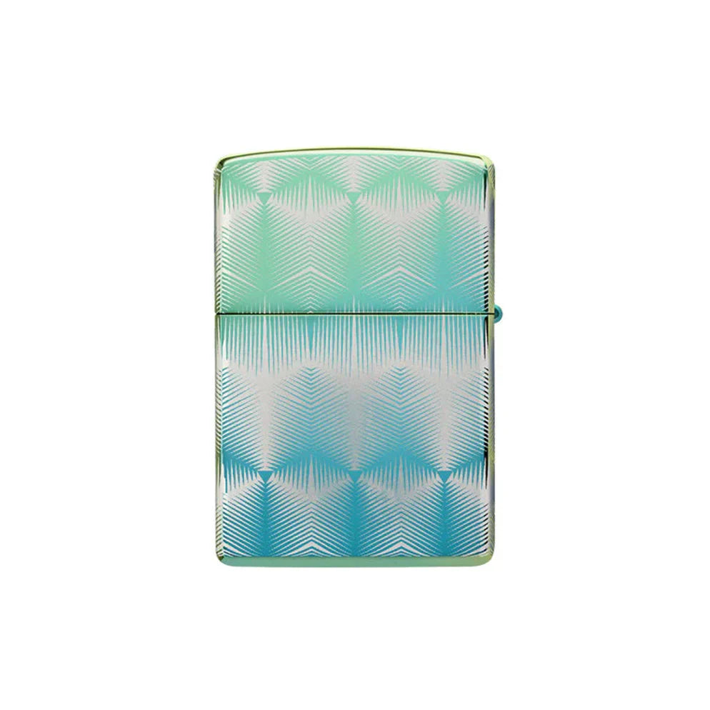 Zippo Lighter - High Polish Teal Pattern Design