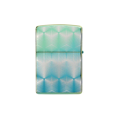 Zippo Lighter - High Polish Teal Pattern Design