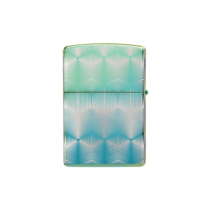 Zippo Lighter - High Polish Teal Pattern Design