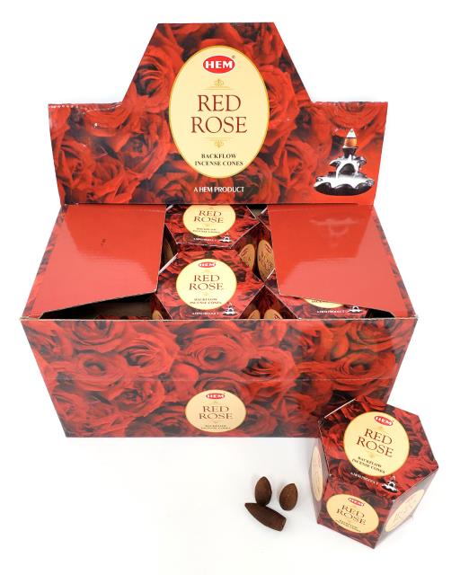 HEM Backflow Cones - Red Rose Backflow Incense 40 Cones
