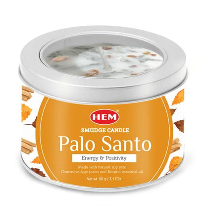 HEM - Palo Santo Natural Gemstone Soy Wax Smudge Candle