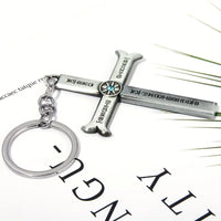 Unisex Alloy Cross Pendant Silvery Keychain