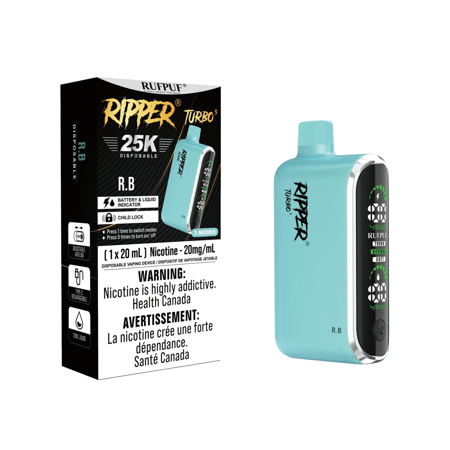 GCore Ripper T3 25k Puff Vape jetable 20 ml