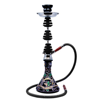 22" Hookah Glass Base With Green Leaves