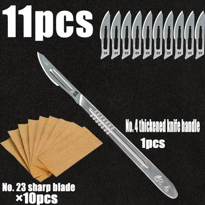 Carbon Steel Knife Set With No. 4 Handle