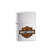Zippo Lighter - High Polish Chrome Harley Davidson Logo