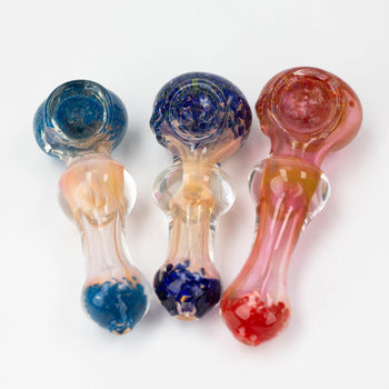 Gold Fumed heavy 4.5" Glass Hand Pipe