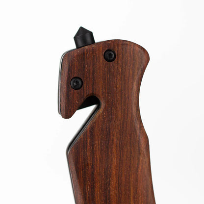 ALPHASTEEL - 9" Folding Pocket Knife - Redwood