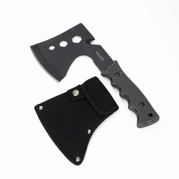 ALPHASTEEL - 10" Tactical Axe w/ Sheath Black Hatchet