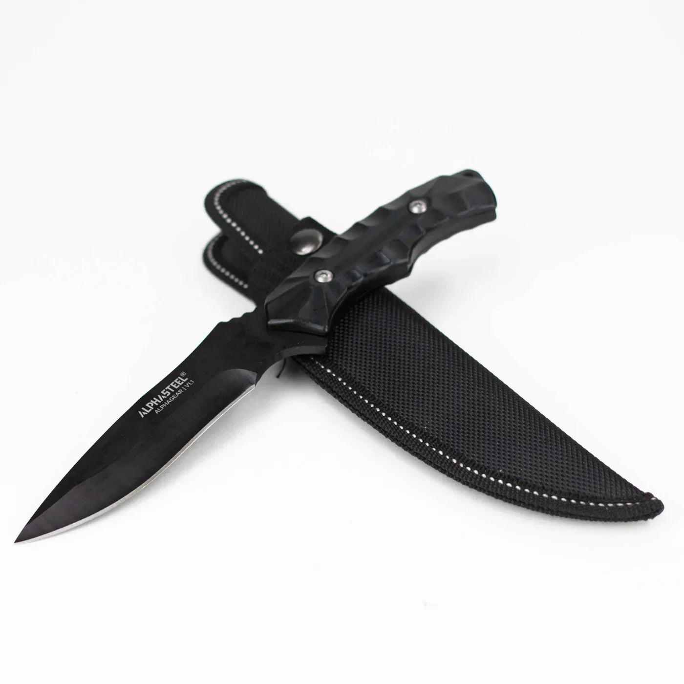 ALPHASTEEL - 9" Full Tang Fixed Blade Hunting Knife