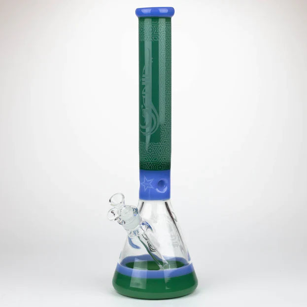 Genie 17" Sandblasted Artwork 7mm glass water bong