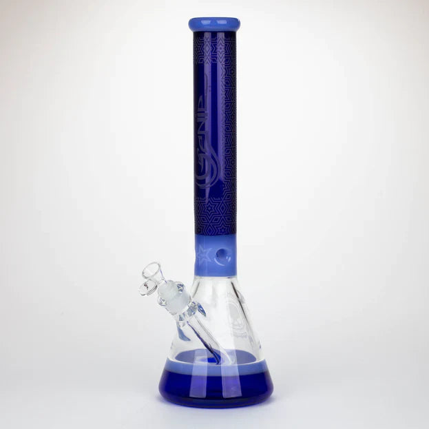 Genie 17" Sandblasted Artwork 7mm glass water bong