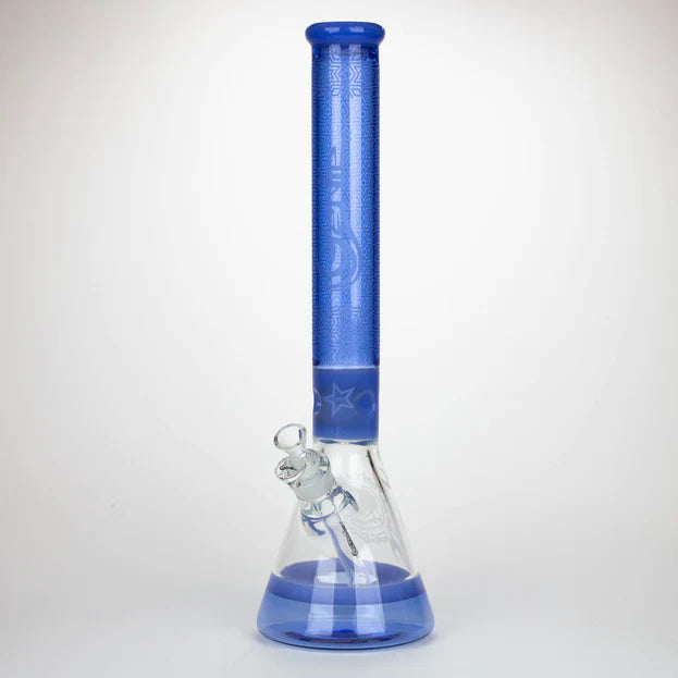 Genie 17" Sandblasted Artwork 7mm glass water bong