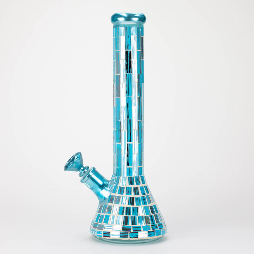 Bong en verre mosaïque de 15,5" de 7 mm avec percolateur à bras d'arbre