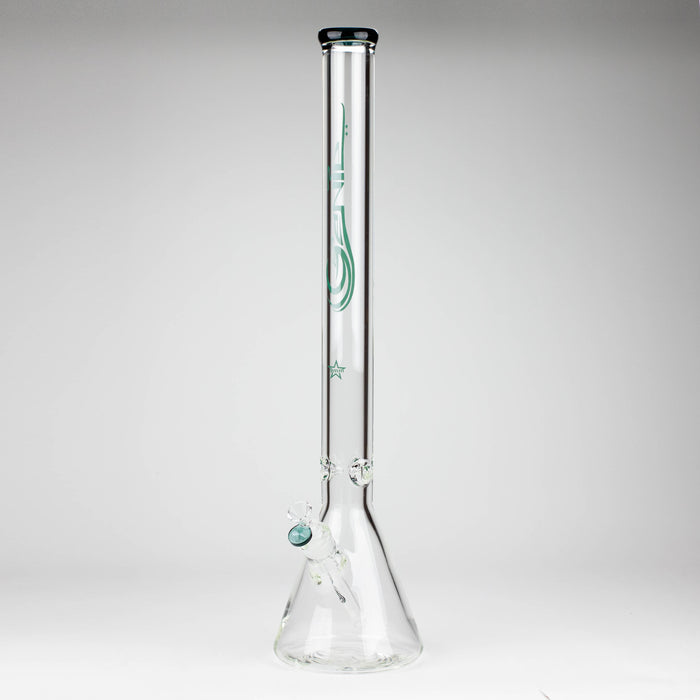 Teal Genie 24" 9mm Glass Water Bong with ice pinch 