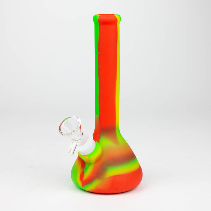 Bong à eau en silicone tricolore de 8 pouces