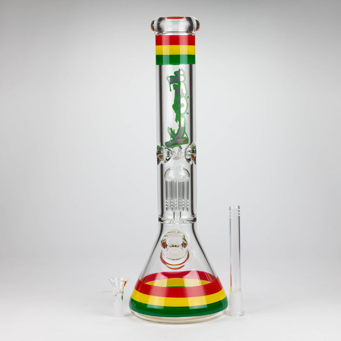 Kush 15" Tree Percolator 7mm Glass Bong Rasta