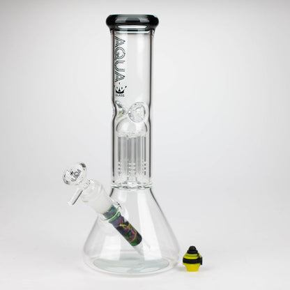 AQUA 10.5" Single Tree Arm Glass Beaker Bong with Silicone Cap