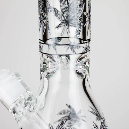 14″ Glow-in-the-Dark Glass Beaker Bong - Leaf