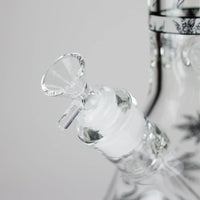 14″ Glow-in-the-Dark Glass Beaker Bong - Leaf