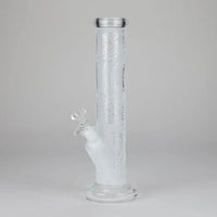 11″ Straight Tube Classic Frosted Glass Bong - Pattern 2