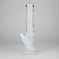 11″ Straight Tube Classic Frosted Glass Bong - Pattern 1